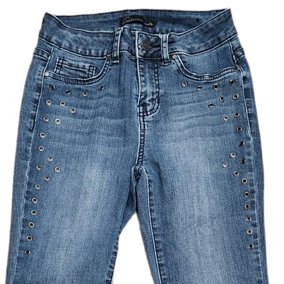 CRED NY Blue Studded Skinny Jeans Jr size 3/26 - Picture 1 of 7